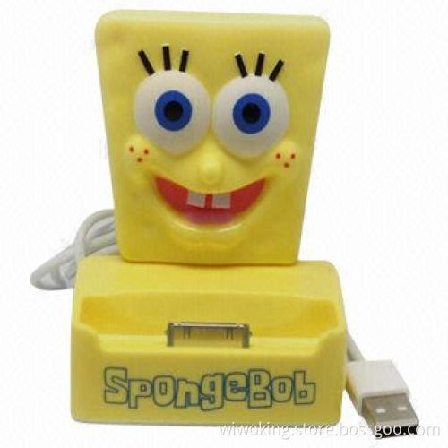Cartoon Character Power Charger/Docking Station for iPhone 4/4S with Micro USB Cable